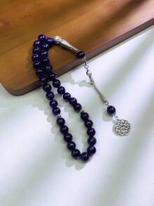 1 pieza Brazalete TASBIH de 33 cuentas de 10 mm de cuentas de vidrio verde en un solo hilo, para uso diario árabe