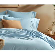 Almaya: Juego de Sábanas de Microfibra Suave de Lujo con Doble Cepillado / 1800 Hilos de Alta Calidad y Bolsillo Lateral para Accesorios (Azul Cielo, King Size) - Pistacho - Ver 4