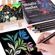 Double Headed Metal Marker Pen, 12 Colors, 24 Colors, 36 Colors Set, Greeting Card Holder, DIY Graffiti Painting Calligraphy Pen