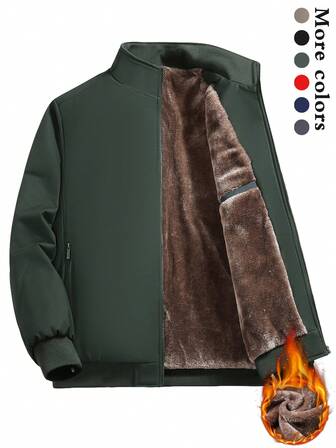 Chaqueta con capucha forrada térmica para hombres, versátil, cálida, estilo casual de calle