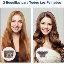 Charlemain Secadora de Cabello de Iónico Negativo, 1800W Secadora de Pelo Profesional con 3 Temperatura Ajustable, Secador de Soplado Plegable con 1 Boquilla de Cabeza Soplado y 1 Difusor (Negro) - Grisb - Ver 4