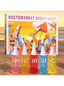 巴西系列喷雾 1/2/4 件套，带礼盒，限量版香薰室内、室外空气清新剂香味多层次增强幸福状态喷雾，持久自然清新迷人香精，释放优雅的里约热内卢香草椰子花香果香柑橘木质水生海洋香味，适合约会、派对、聚会、旅行、度假、居家、酒店、办公室，是送给家人、亲戚和朋友的理想礼物 - 彩色 - 查看 1