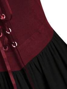 Women's Plus Size Off-The-Shoulder Butterfly Sleeve Gothic Retro Halloween Dress, Bohemian Style Boutique Plus Size - Đỏ gạch - Xem 4