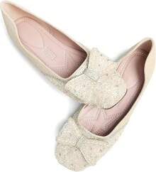 SAILING LU Square Toe Flats Shoes Rhinestoned Bowknots Ballet Flats For Women Studded Dress Shoes Comfort Light Weight LoafersChristmas - G-mơ - Xem 11