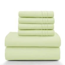 LUX DECOR 6-Piece Embroidered Bed Sheet Set – Brushed Microfiber, Deep Pocket, Lightweight & Breathable – Graduation Gifts, Home Decor, Sleep Protection For Dorms, Student Beds, Back‑To‑School Gift, Soft Bed Linens, Comfortable Sleep, Luxury Bed Set, Valentine's Day Bedroom, Spring Bedding Refresh, Guest Room Essentials, Dorm Room Bedding, Premium Bed Linens, Easy Care Sheets, Hypoallergenic Fabric, Year-Round Comfort, Master Bedroom Update, Matching Bedding Set, Hotel Quality Linens - 香草 - 查看 11