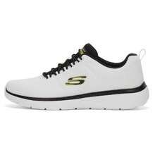 Skechers 男士轻便缓震跑步鞋、户外运动鞋、休闲运动鞋 - 白色/黑色 - 查看 3