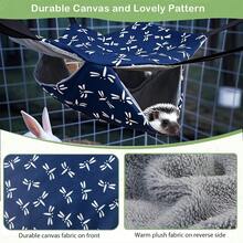 Small Animal Hideaway& Hammock, Cozy House With Roof For Small Pets To Sleep And Hide - Washable Pet Cave& Hideout Corner, Hanging Hammock Hideout Bed, Cage Accessories For Guinea, Hamster, Rat, Glider, Squirrel, Ferret, Kitten, Squirrel, Chinchilla