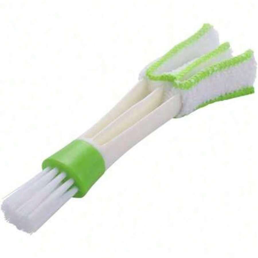 Mini Duster, Double Ended Microfiber Vent Duster & Brush, For Computer Keyboards, Fans, Air Conditions, Car Air Outlets, Quick Clean, Removable Cloth Cover, Portable & Precision Dusting Tool