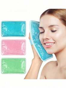 1pc Gel Ice Pack, Relieves Headaches And Migraines, Gel Bead Ice Bag With Strap, Reusable, Hot/Cold Therapy For Knee, Shoulder, Foot, Back, Ankle, Neck, Hip, Elbow, Wisdom Teeth - 7.76" X 4.93" (Blue), Summer Cooling, Beach, Travel, Christmas, Valentine's Day, Mother's Day Gift - Multicolor - View 5