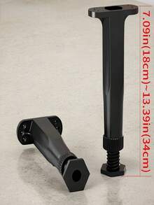 4 个可调节床架支撑腿，重型支撑腿，用于床架中心板，额外的耐用塑料钢家具脚，适用于大型床、沙发和桌子，高度可调节（5.118 英寸 - 14.96 英寸）