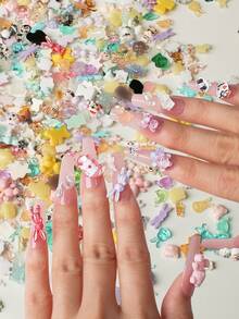 100PCS Hybrid Mini Pendant - Cute Bear, Cat Rabbit And Various Cartoon Characters Suitable For DIY Crafts, Slime Decoration, Scrapbooking, Hairpin, Mobile Phone Case Decoration, Manicure