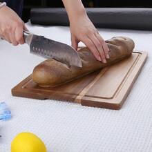Large/Medium/Small Size Wooden Cutting Board With Non-Slip Base And Grooved Surface, Suitable For Meat, Vegetables, Cheese, Multi-Purpose Food- Cutting Board, Portable, Suitable For Home, Camping, BBQ, Holiday Gifts, Wooden Cutting Board, Carved Wooden Cutting Board, Hardwood Cutting Board