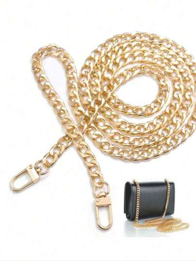 1 Piece Fashion Bag Shoulder Strap, Wallet Chain, Crossbody Aluminum Chain Handle, Single Shoulder Handbag Replacement Chain, Multiple Sizes Available, With Retro Simple Alloy Buckle - Multifunctional Aluminum Chain Handbag Shoulder Strap