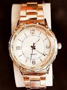 Women's Gold Rose Silver Watch With Necklace Earring 18K Plated - Rose Gold - View 4