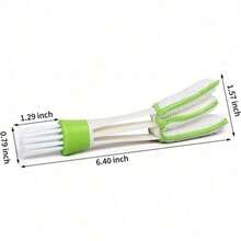 Mini Duster, Double Ended Microfiber Vent Duster & Brush, For Computer Keyboards, Fans, Air Conditions, Car Air Outlets, Quick Clean, Removable Cloth Cover, Portable & Precision Dusting Tool