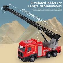 Alloy Construction Vehicles, Fire Truck Toys, Construction Crane Toy Series, Excavator, Mixer Truck, Bulldozer, Forklift, Dump Truck, Vehicles, With Lights And Sounds, Suitable As Birthday Gifts For Toddlers, Kids, Boys And Girls - Multicolor - View 8