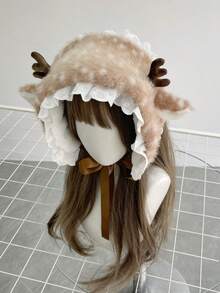1 chiếc bịt tai bằng vải nhung giả ren dễ thương hình sừng hươu, bịt tai dày ấm áp thời trang thu đông cho bé gái dễ thương, dùng để mặc hàng ngày - Nhiều màu - Xem 13