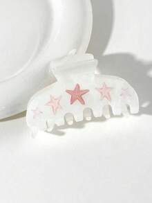 1 件超大女士发夹，海洋系列彩色海星，贝壳图案，夏季发夹发夹发夹发夹发夹发夹发夹秋冬发饰女士度假装女士 - 白色 - 查看 8