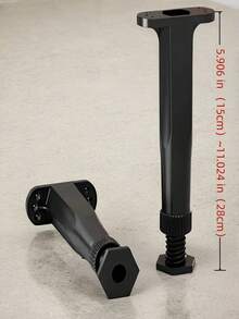 4 个可调节床架支撑腿，重型支撑腿，用于床架中心板，额外的耐用塑料钢家具脚，适用于大型床、沙发和桌子，高度可调节（5.118 英寸 - 14.96 英寸）