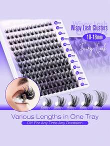 144pcs Lash Clusters Wispy Cluster Eyelash Extensions 10-18mm Individual Lashes Cluster Lashes Extension Soft Comfortable Eyelash Clusters With Thin Band