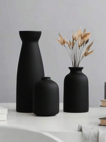 Piece/Black Vase Set 3/1 ative Small Vases, Moderne Bohemian Rural Home ation Creative St Table, Bookshelf, Entrance Vintage Mor Craft Display On TV Cabinet, Zachte ation, Beige Vases Bloemen s, Birthday, Graduation. Room Flower Glass view 6