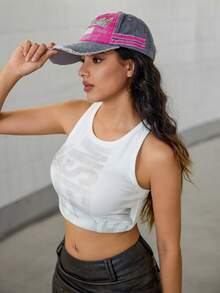 DareSee 1pc Letter Slogan Embroidery Print UV Protection Sports Baseball Cap, Casual Couple Hats, Fashionable For Everyday Commute, All Seasons Halloween Christmas Gifts