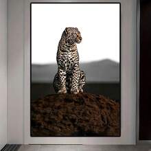 1pc Leopard Print/Cheetah Wall Art - Modern Animal Poster Painting With Bold Black Spots, Frameless Canvas For Living Room, Bedroom, Office Decor - Housewarming Gift, Spring/Summer Home Decoration, Leopard Decor, Bedroom Artwork, Contemporary Artwork, Highquality Print, Interior Designers - Multicolor - View 3