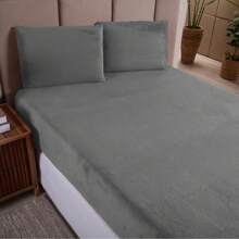 3-Piece Soft Plush Blanket Sheet Set Kit Single/Double/Queen And King For Winter - 灰色 - 查看 7