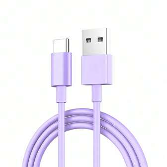 1PC USB C Fast Charger Cable, USB A To Type C Fast Charging Cable, 480Mbps High-Speed Data Transmission Cable, Compatible With IPhone 17/16/15/Plus/Pro/Pro Max, Compatible With Samsung Galaxy S25 S24 S23 S22 S21 Note 20 Ultra, Compatible With MacBook Pad Pro 12.9 Air Mini