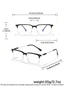 1 PC Men's Simple Design Metal Frame Rectangle Light Glasses,Fall Minimalist Casual High Quality Clear Glasses For Everyday Use And Daily Clothing Decor - Multicolor - View 4