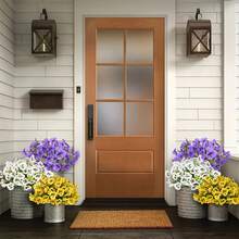 12 Stücke künstliche Blumen, geeignet für Außen-/Innenbereich Dekoration, realistische Simulationsblumen mit UV-Beständigkeit, geeignet für Außengarten, Haustür, Veranda, Balkon, Fenster Heimdekoration (gemischte Farben)