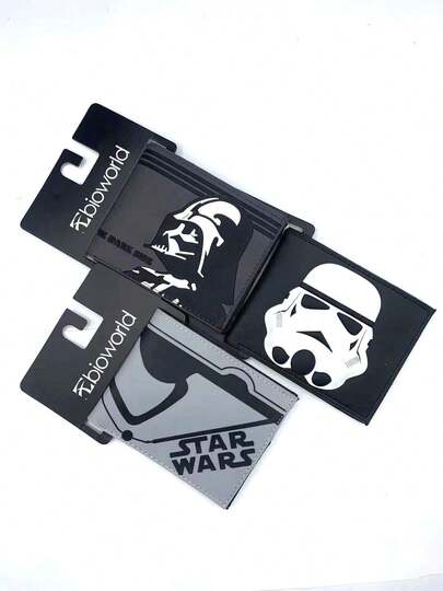  Star Wars White Warrior Kompakt och lätt plånbok, Bärbar flerskiktad, Enkel ID-korthållare, Modern, Födelsedag, Jul, Alla hjärtans dag, Jubileum, Parpresenter, Flickor, Kvinnor, Skolmaterial, Sovsal, Visitkorthållare, Kreditkorthållare för kvinnor