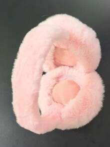 1pc Kids/Teens Solid Color Earmuffs With Wind-Proof And Warm Design, Fluffy & Cute Earmuffs, Very Soft & Comfortable, Suitable For Daily Life, Unisex, Random Lining Color