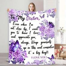 Heartfelt Sister's Gift,Modern Style, Versatile,Super Soft Flannel Printed 3D Blanket, As Birthday Gifts, Family, Wedding, Souvenir Blankets, Polyester Blankets Suitable For All Seasons, Washable, Machine Washable, Lightweight, Breathable, Comfortable, Warm, Unique, 280gsm For Him, Her Personalized Ideal Gifts For Her,Perfect Nap, Camping, Travel, Home, Daily Life, Office Decoration, Birthday, Anniversary, Valentine's Day, Thanksgiving, Christmas, Halloween, Wedding, New Year Gifts ,Sofa,Bed,Car,Bedroom,Living Room,Office,  Outdoor Camping, Beach,Wall Decoration - 多色15 - 查看 4