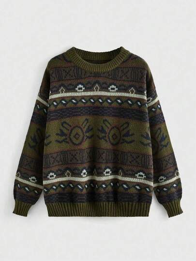 Women Y2K Striped Pullover Sweater Casual Long Sleeve Round Neck Vintage Preppy Style Pullover Knitwear For Winter Fall