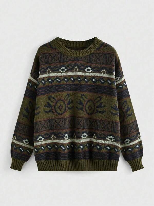 Women Y2K Striped Pullover Sweater Casual Long Sleeve Round Neck Vintage Preppy Style Pullover Knitwear For Winter Fall