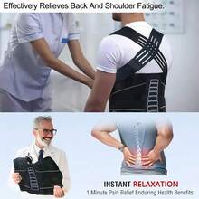 Back Brace Posture Corrector For Women And Men - Adjustable Back Support Shoulder Straightener, Lower Back Pain Relief, Back Straighter Instant Posture Corrector - Scoliosis, Hunchback, Hump, Corrector - Black - View 7