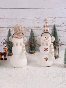 2pcs/1pc 14.57inch Christmas Cute Snowman Decorative Ornaments, Window Desktop Decorative Ornaments Man Shape Tabletop Ornaments, Suitable For Theme Party Creative Home Decor Bedroom Decor Festive Atmosphere Scene Ornament Pure Holiday Ornament Pure Holiday Ornament