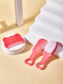 3pcs Baby Comb & Brush Set, Infant Hair Scalp Massage Brush, Newborn Baby Boy Girl Essential Care Tools - Multicolor - View 9