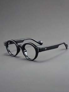 New Retro Round Fashion Sunglasses, Small Frame Round Face Glasses, Contrast Color Vintage Unisex, Lightweight & Transparent, Suitable For All Seasons