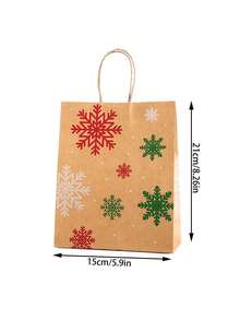 12个/6个带手柄的圣诞礼品袋，六种款式的圣诞牛皮纸袋，圣诞礼品袋，牛皮纸节日包装袋，圣诞驯鹿礼品袋，圣诞树礼品袋，雪花礼品袋，带有圣诞图案，新年礼品袋，适用于节日派对小礼物和圣诞礼盒包装，派对礼品袋 - 彩色 - 查看 6