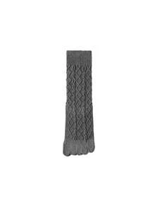 1/3/6 Pairs Women Solid Color Two-Toe Socks, Autumn/Winter Merino Wool Blend Mid-Calf Socks, Women Diamond Grid Toe Socks