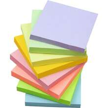 Sticky Notes  In, Pastel Colorful Super Sticking Power Memo Post Stickies Square Sticky Notes For Office, Home, School, Meeting