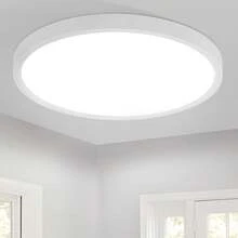homefire Ceiling Lamp LED Ceiling Light Bathroom - 23CM Bedroom Lamp Flat 18W Black Hallway Lamp Ceiling IP44 Waterproof Bathroom Lamp 6000K Cold White Round Ultra Thin Kitchen Lamp For Kitchen Basement - 白色 - 查看 1