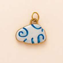 1 pièce Pendentif de style peint de forme ovale, les motifs incluent des fleurs, des nœuds, des fleurs de cerisier, des nuages, des cygnes, des oiseaux, etc. Matériau en acier inoxydable, plaqué or 18 carats, peut être fait maison en collier, bracelet, boucles d'oreilles, chaîne de sac, porte-clés, etc. Convient pour les bijoux, les perles décoratives, les accessoires de bijoux pour femmes, les fournitures DIY, les pièces de porte-clés, les pièces en acier inoxydable, le pendentif en acier inoxydable - couleur - Voir 7