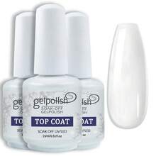 3Pcs 15ml No Wipe Top Coat High Gloss Shiny Long-Lasting Clear Gel Top Coat, Soak Off Nail Lamp Nail Gel, Home DIY Professional Manicure And Nail Salon - Clear - View 9