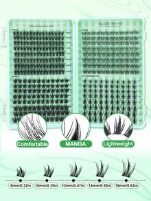 400pcs C-Curl Fluffy 3D Mink Eyelashes, High Quality, Lowest Price, New DIY False Eyelashes, Soft & Voluminous, Suitable For Makeup, Eyelash Extension, Short Lashes, DIY Lashes, Light Color Lashes, DIY Eyelash Extension At Home - Nhiều màu - Xem 4