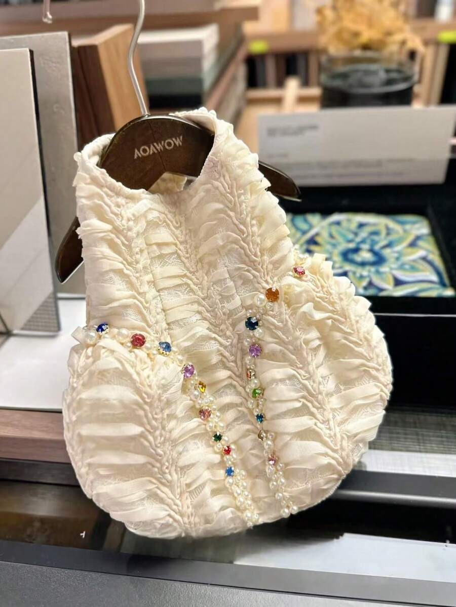 Elegant Pearl Dress, Princess Style Pet Clothes For Small Dogs, Suitable For Spring, Autumn And Winter, Maltese, Poodle