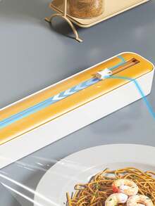 1pc 2-In-1 Kitchen Cling Film Dispenser , With Cutter,Plastic Wrap Dispenser With Slide Cutter, Refillable Sucker Cling Film Cutter,Kitchen Wrap Dispenser,Fresh Bag Cutting Holder,Multi-Purpose Wrap Dispenser With Cutter,Kitchen Small Tools, Suitable For Cling Film,Aluminum Foil, Baking Paper