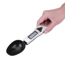 1 pieza Cuchara medidora digital de acero inoxidable, báscula de alimentos, admite unidades g, oz, gn, ct, báscula electrónica precisa de 0.1g para polvos, hierbas, cocina (baterías no incluidas)